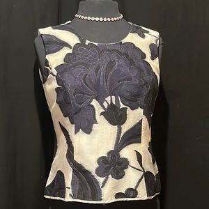 Yeohlee cotton/silk floral brocade sleeveless shell-GUC